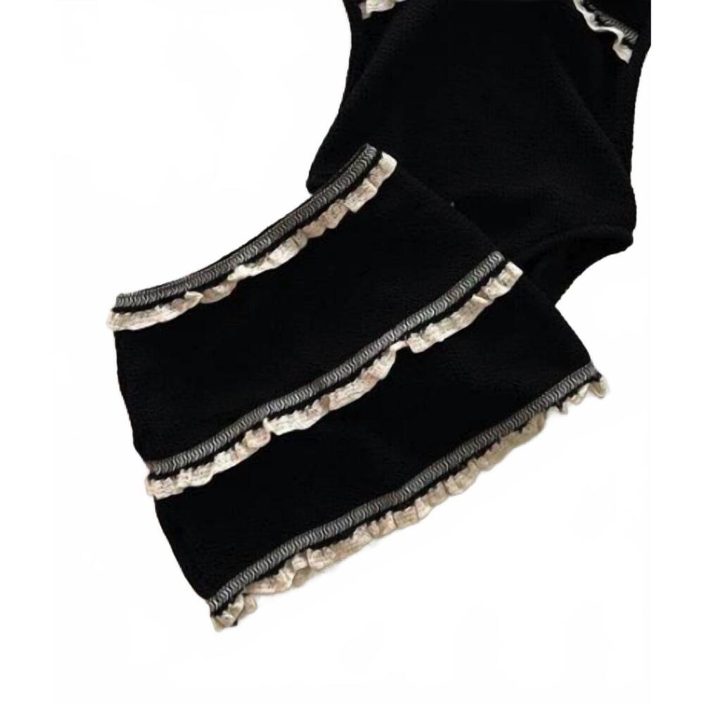 NEW NESSI BYRD girl's garland ruffle skirt in black gold